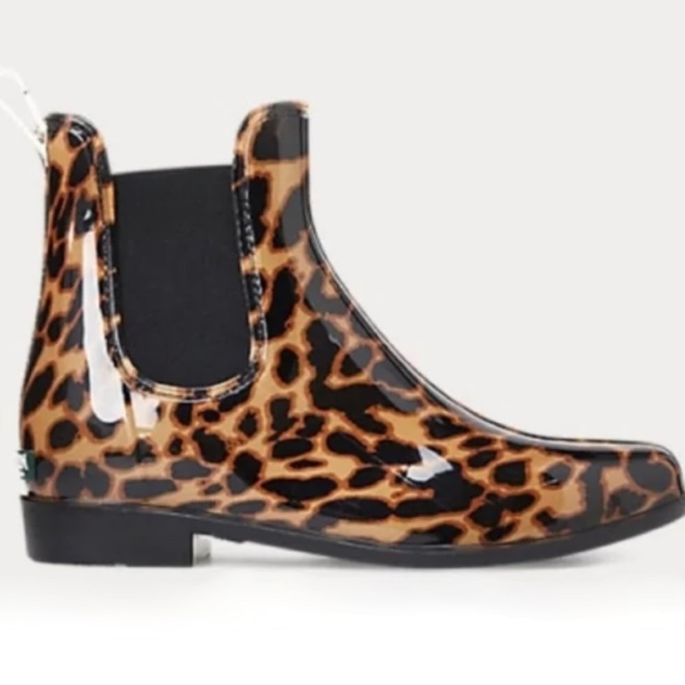 J. Crew Cheetah Rubber Rain Booties Size 7